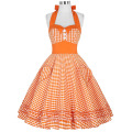 Grace Karin Short Halter Coton Audrey Hepburn Vintage Retro 50s Pinup Swing Plaid Robe de soirée CL6091-3